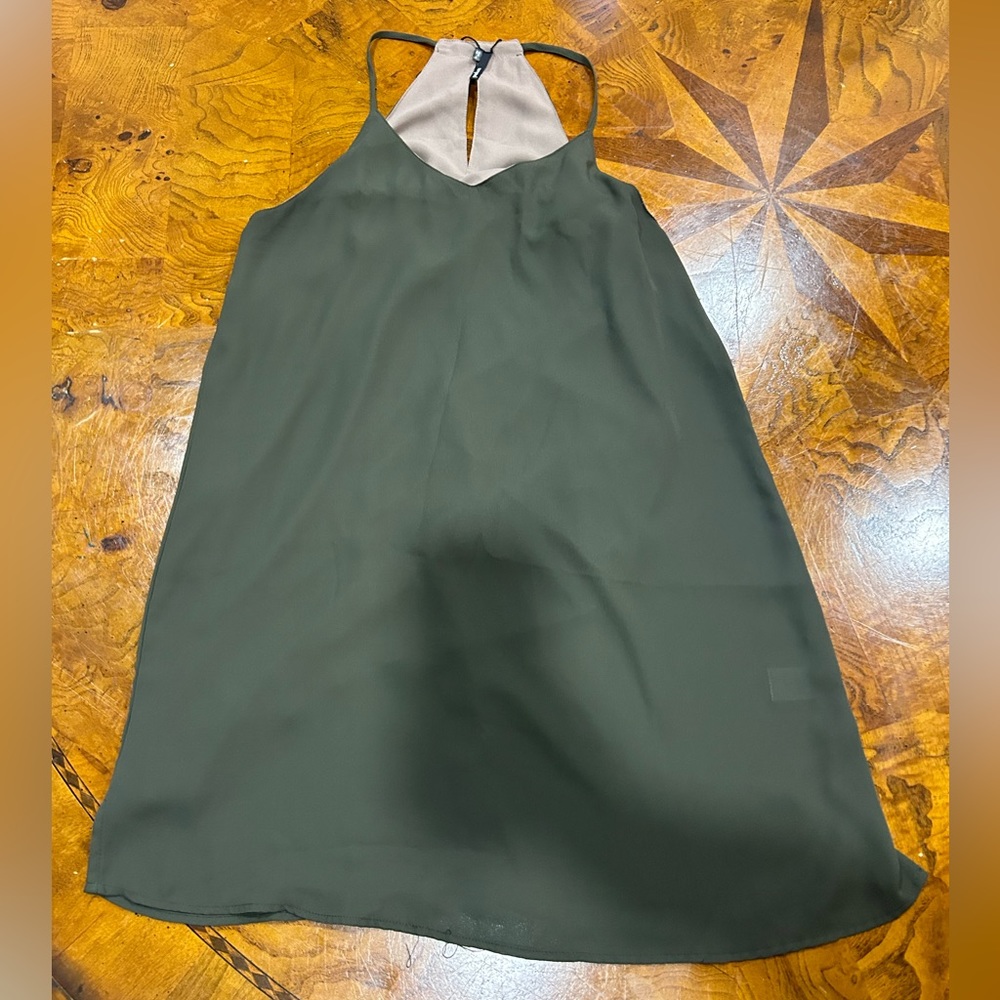Olive green halter dress